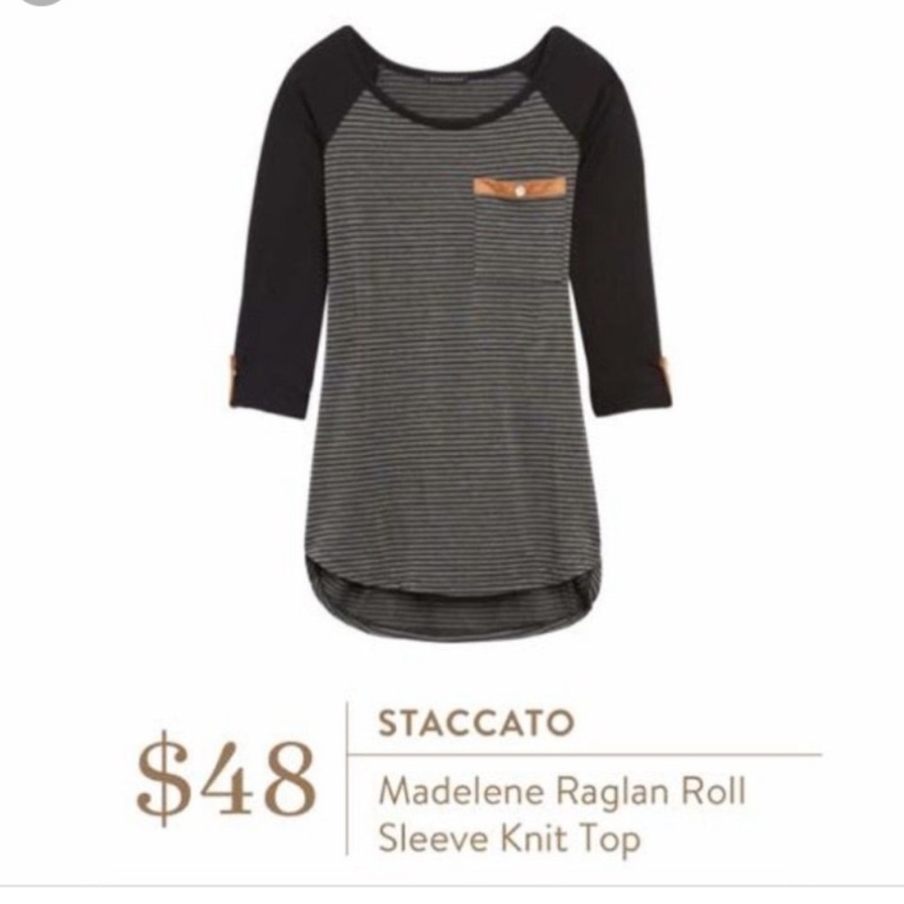 Stitch Fix Striped 3/4 sleeve raglan top